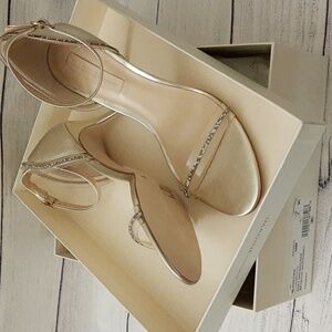 Vince Camuto PHILLIPA Leather High-Heel Sandals, Soft Gold Clear, Women 10M